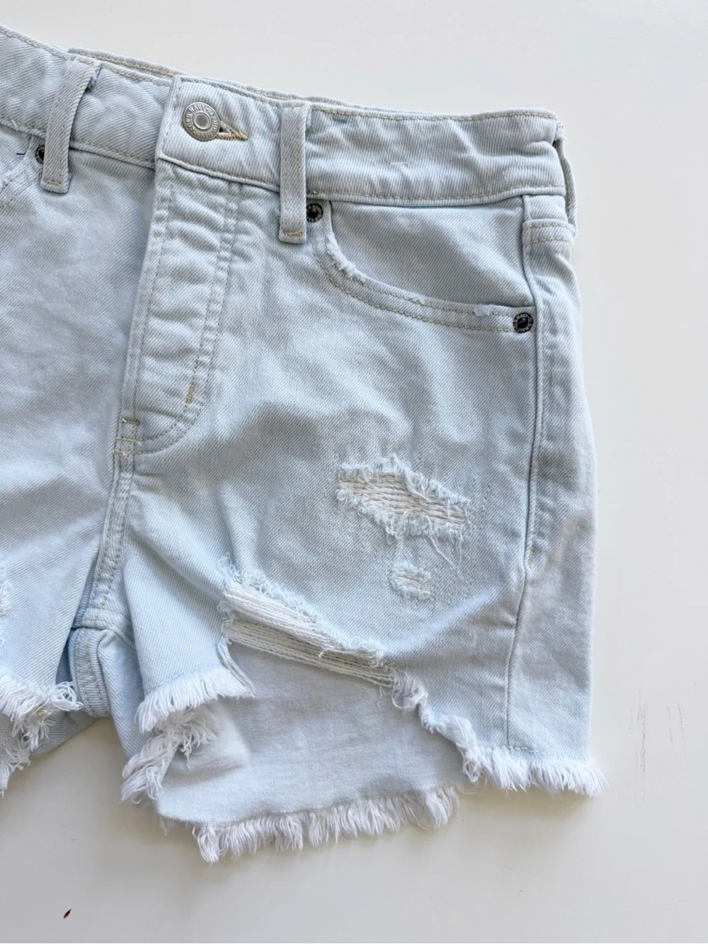 Old Navy High Rise O.G Straight Distressed Cut Off Jean Shorts Size 0